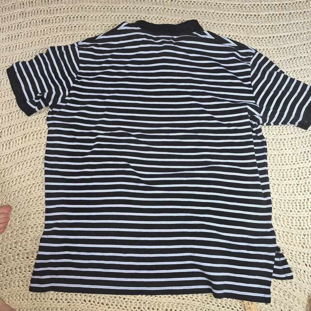 Polo Ralph Lauren Blue Stripe, Red Pony Polo Shirt Men's Large 100% Cotton